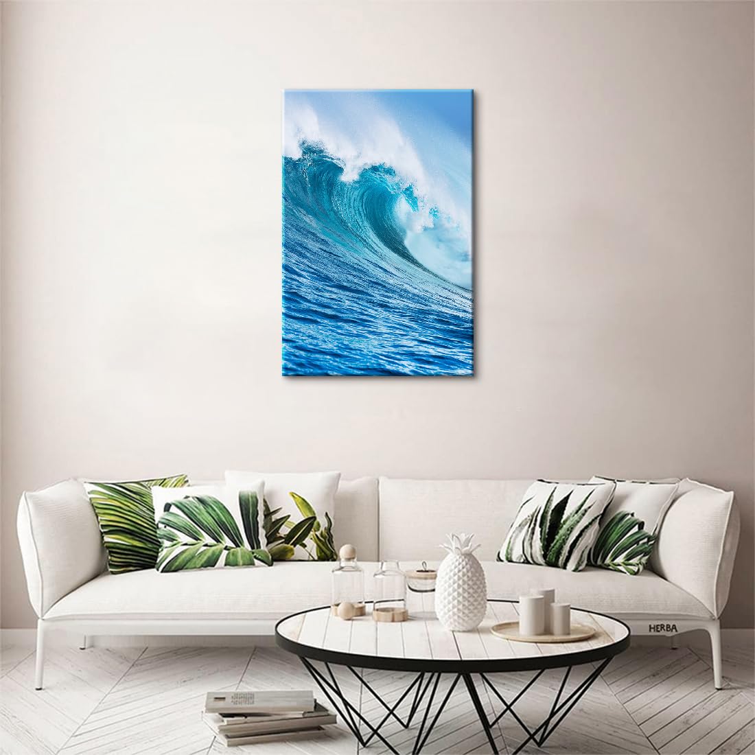 Amazon.co.jp: 海の装飾 アート絵画 風景画 木製パネル付 絵